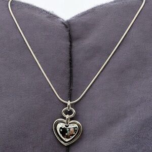 Affinity Diamond 1/4 ct tw Sterling Silver Double Heart Pendant .25 Classic .925
